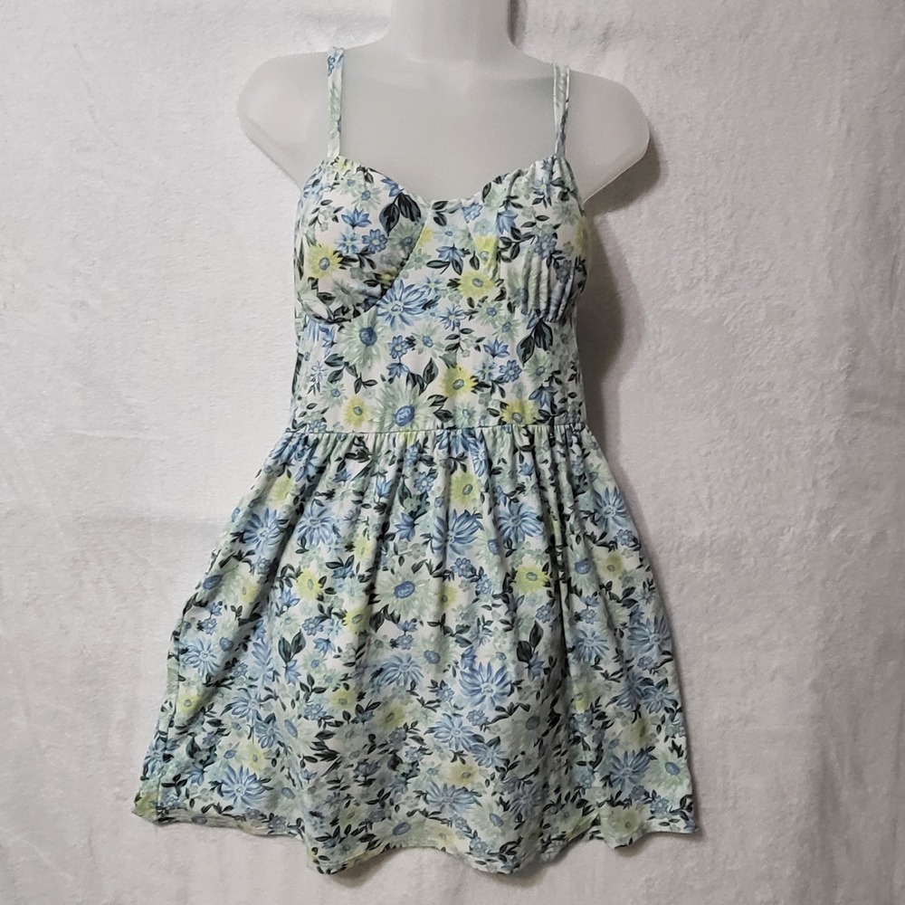 No Boundaries Y2K Babydoll Mini Dress Crochet Back Sun Dress Cottagecore Size M‎